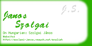 janos szolgai business card